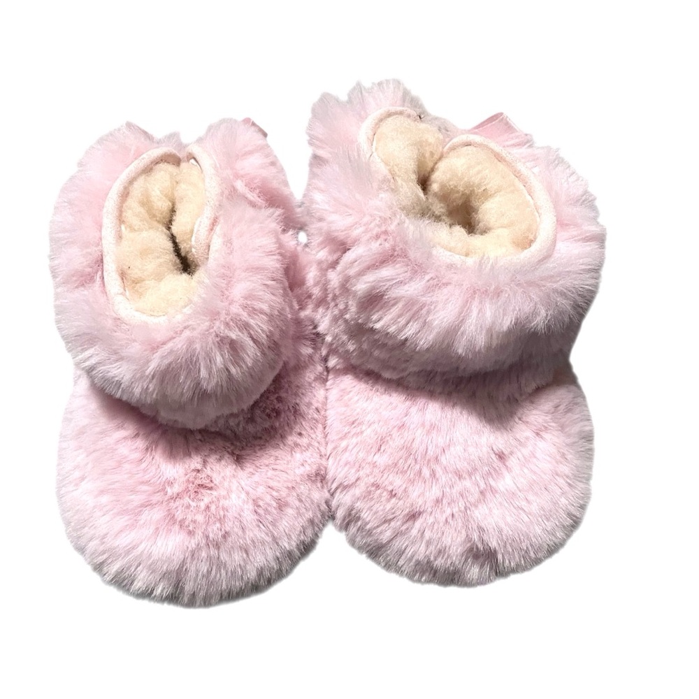 Ugg Jesse Bow Fluffy Boots Crib Winter Shoes Toasty Warm‎ Pink Girl 0/1